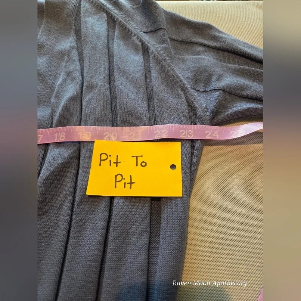 Blue Long Cardigan with Scarf - Picture 6 of 7